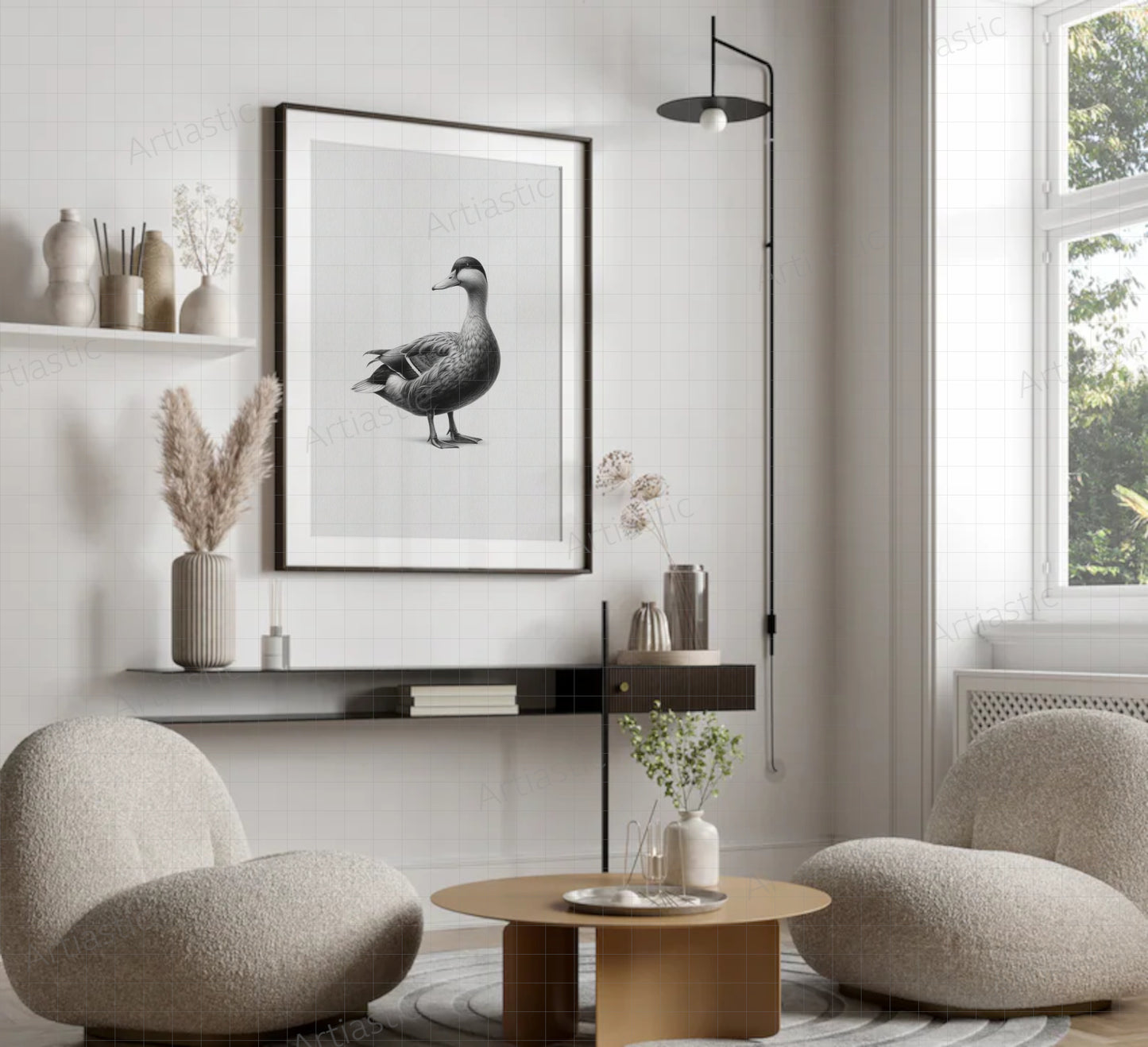 printable drawing duck wall art