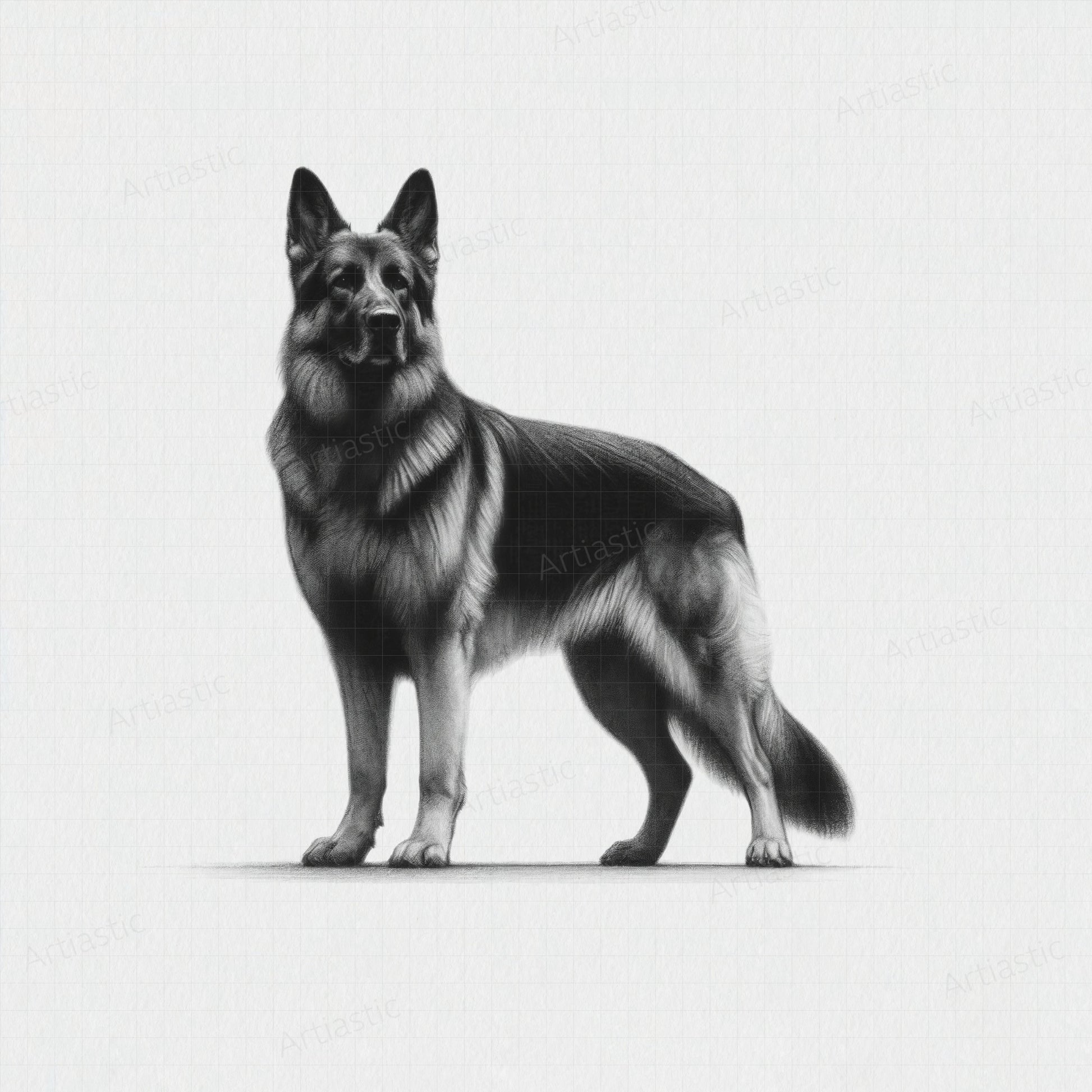 german shepherd digital drawing