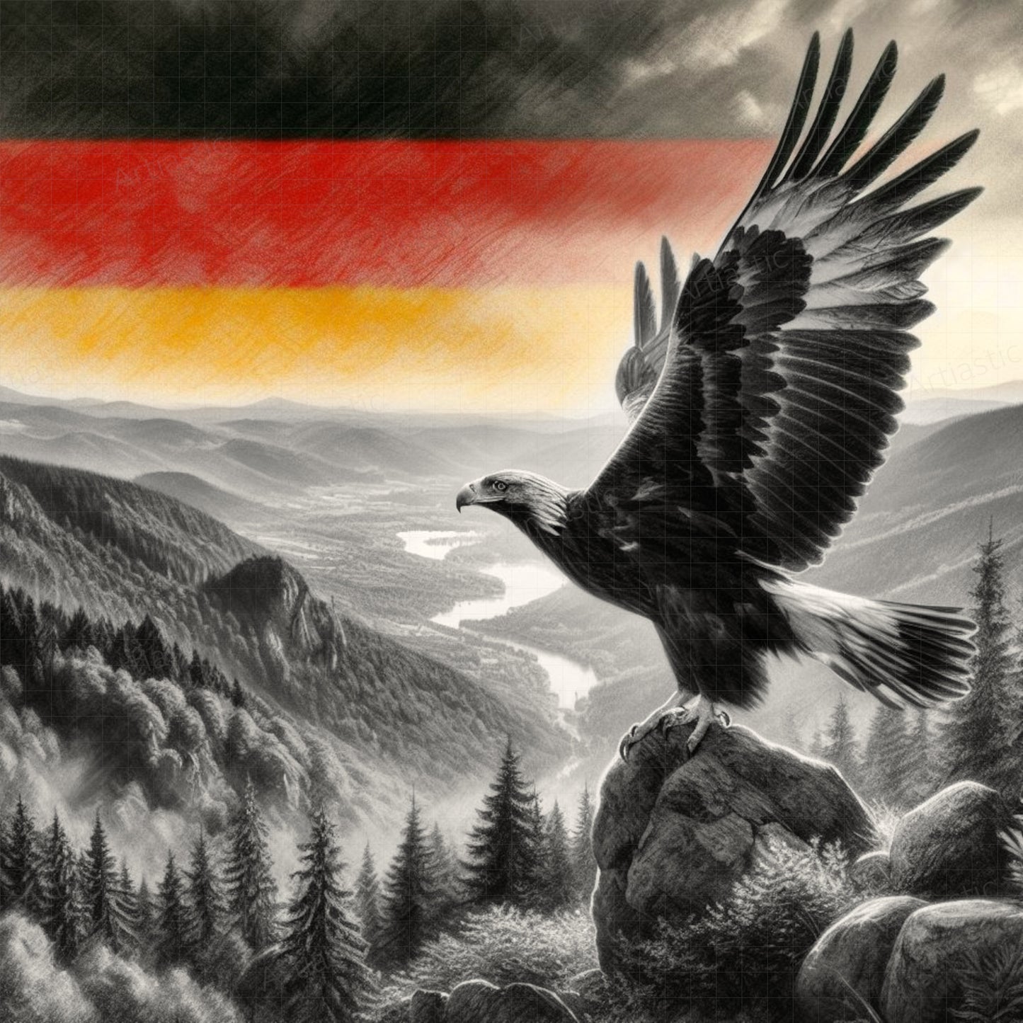 real eagle from germany illustration