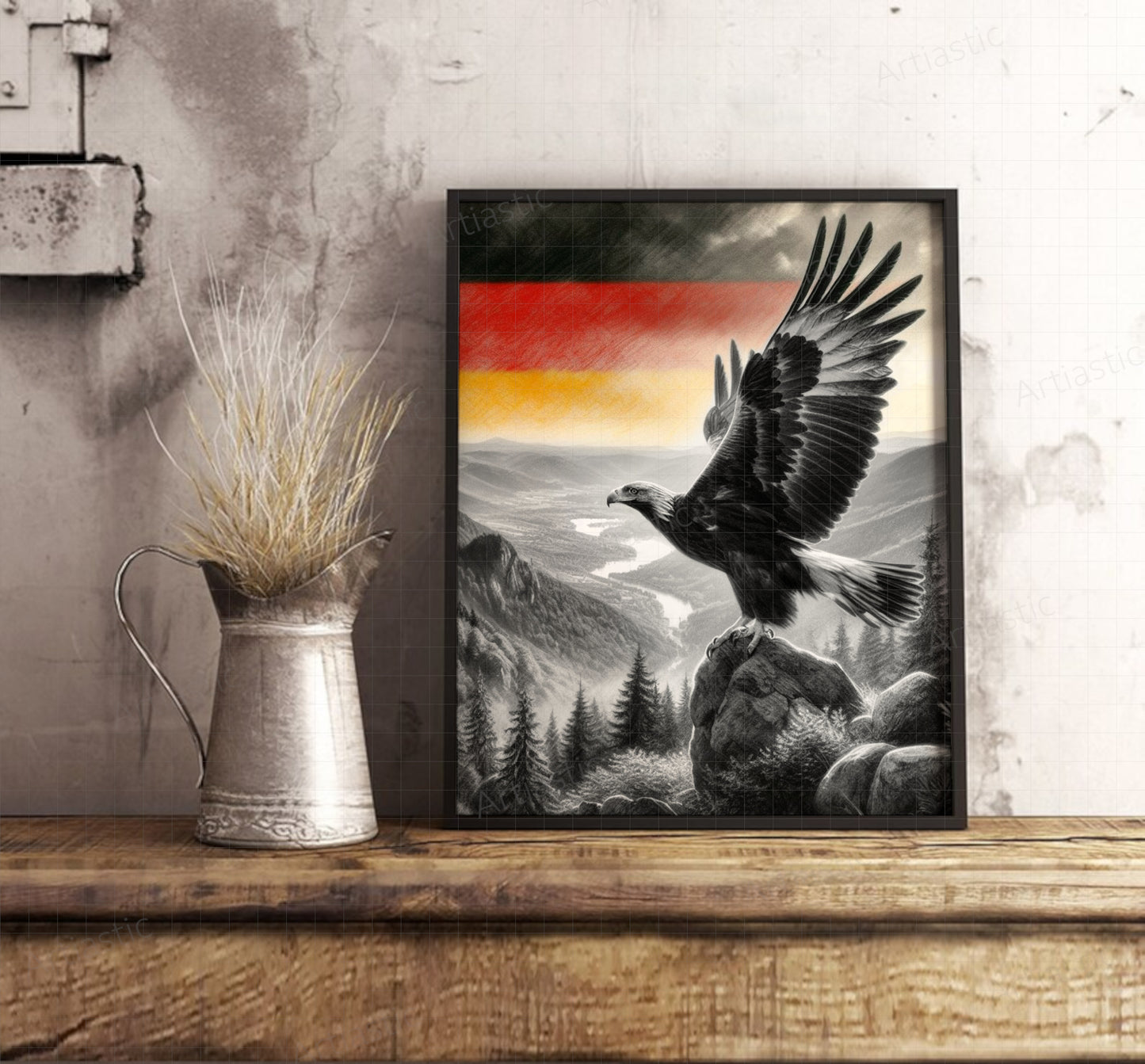 real eagle from germany charcoal style