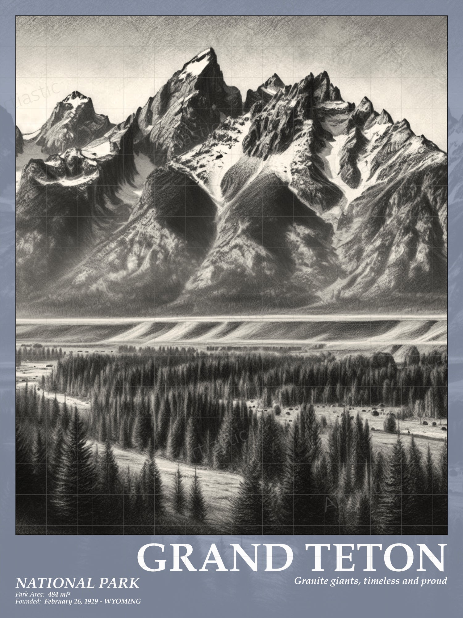 grand teton national park poster