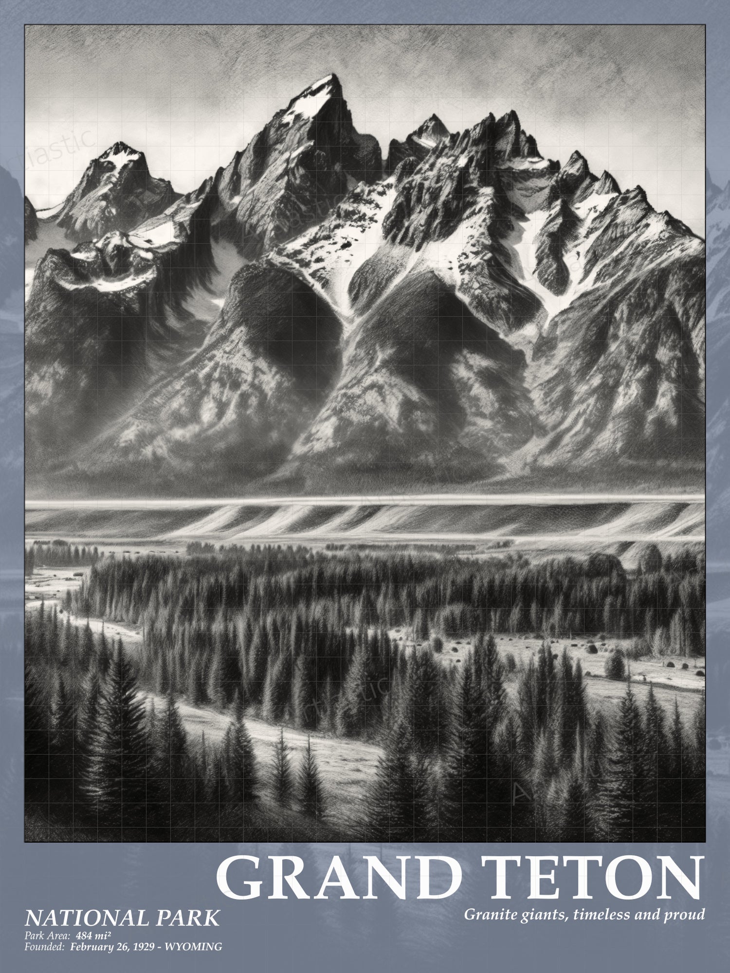 grand teton national park poster wall art