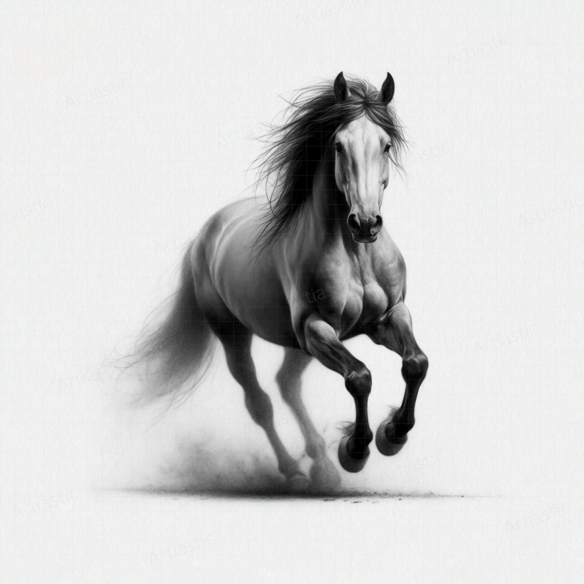 horse digital drawing equestrian art