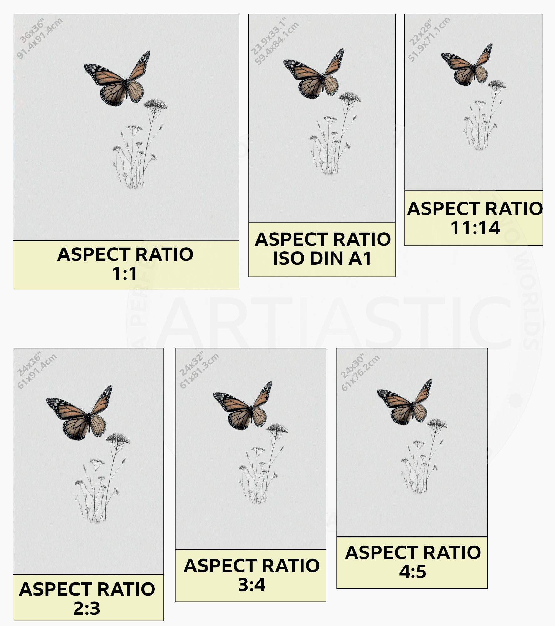 printable wall art. monarch butterfly ratios