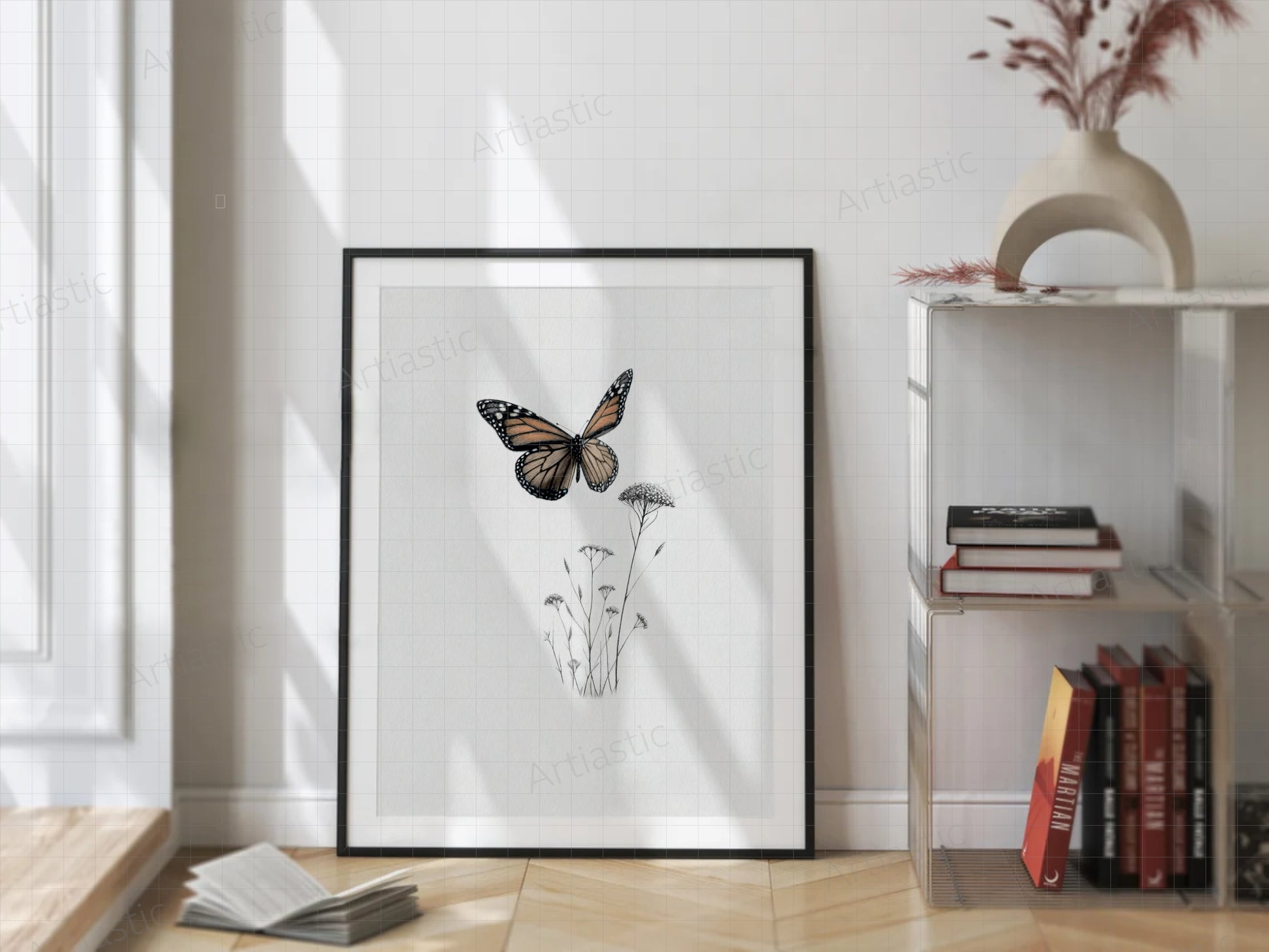 printable drawing art. monarch butterfly