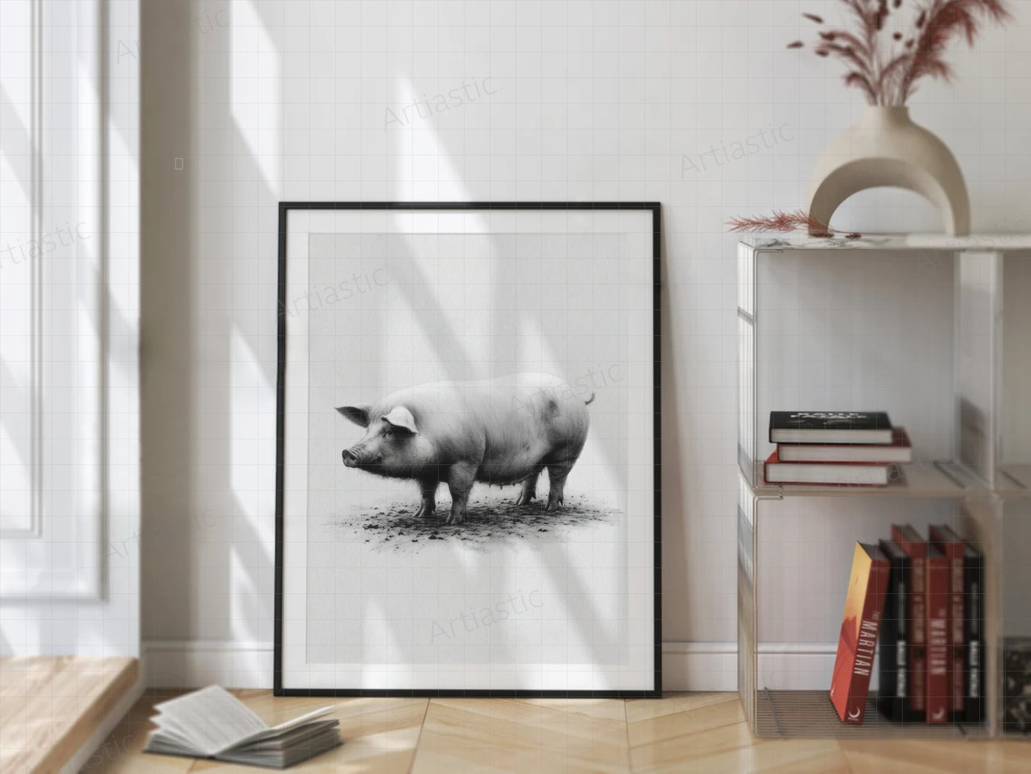 set of  printable drawings farm animals wall art