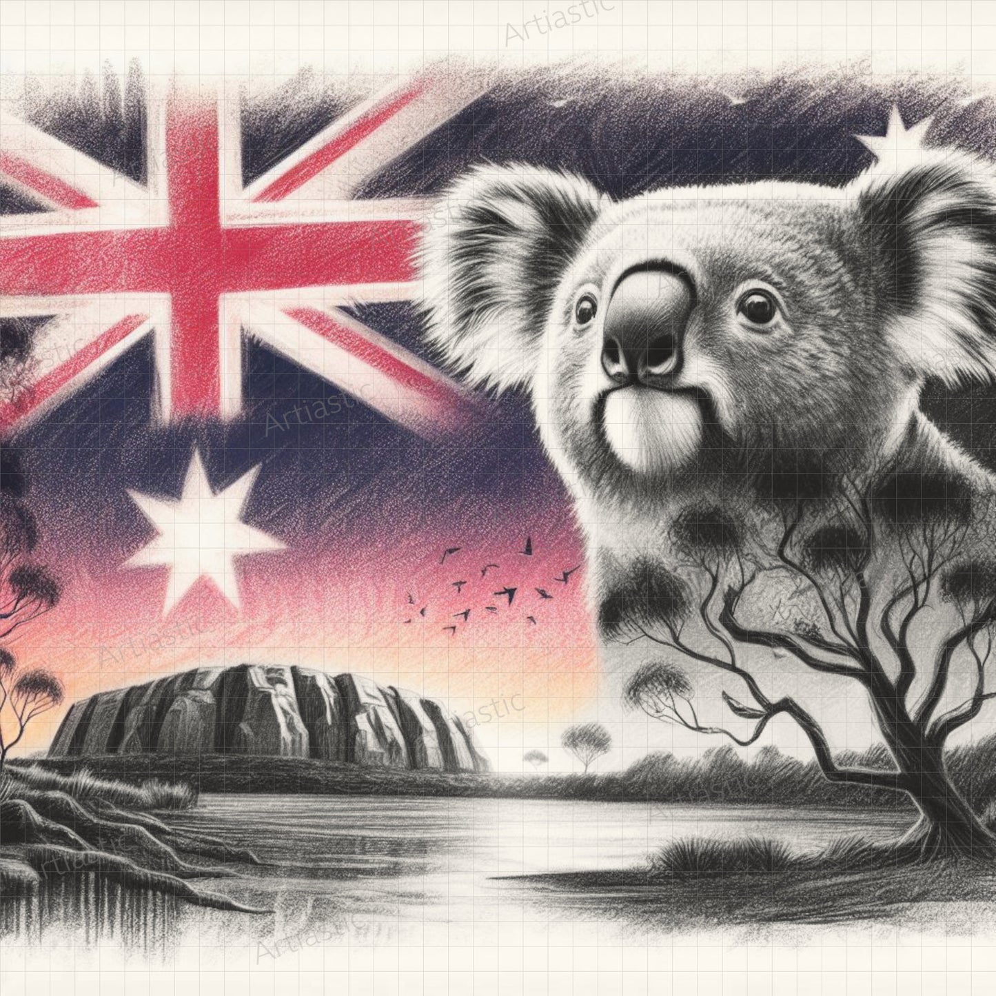 patriotic art of Australia by Artiastic