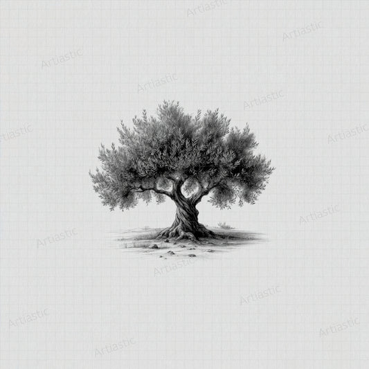 printable drawing olive tree wall art