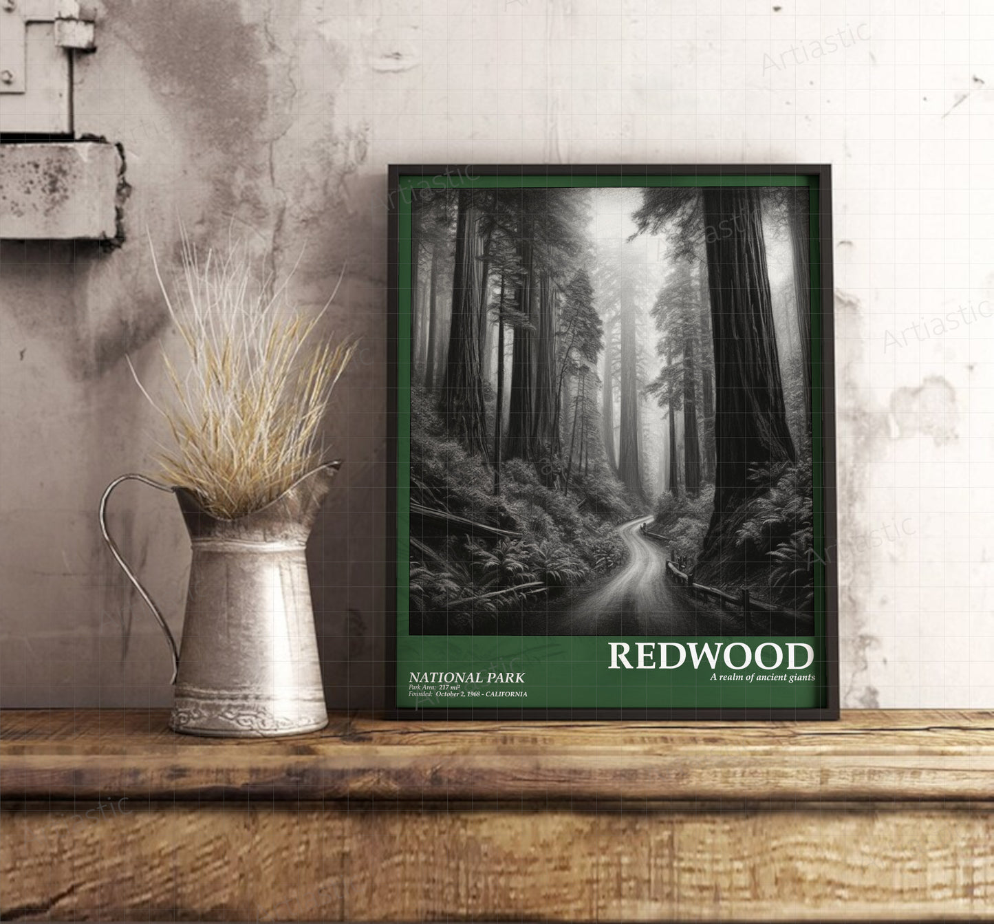 Redwood national park poster framed