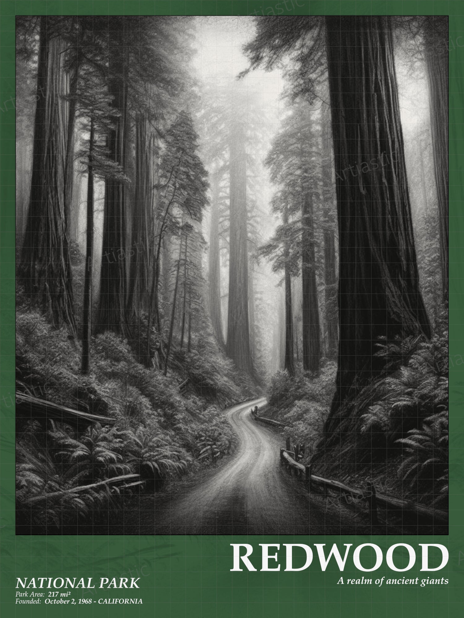 Redwood national park poster