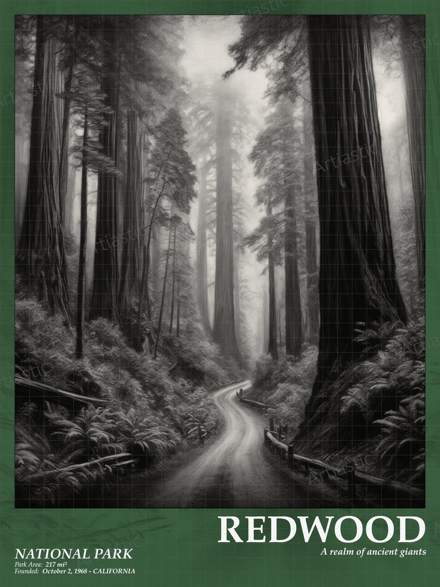 redwood national park poster wall art