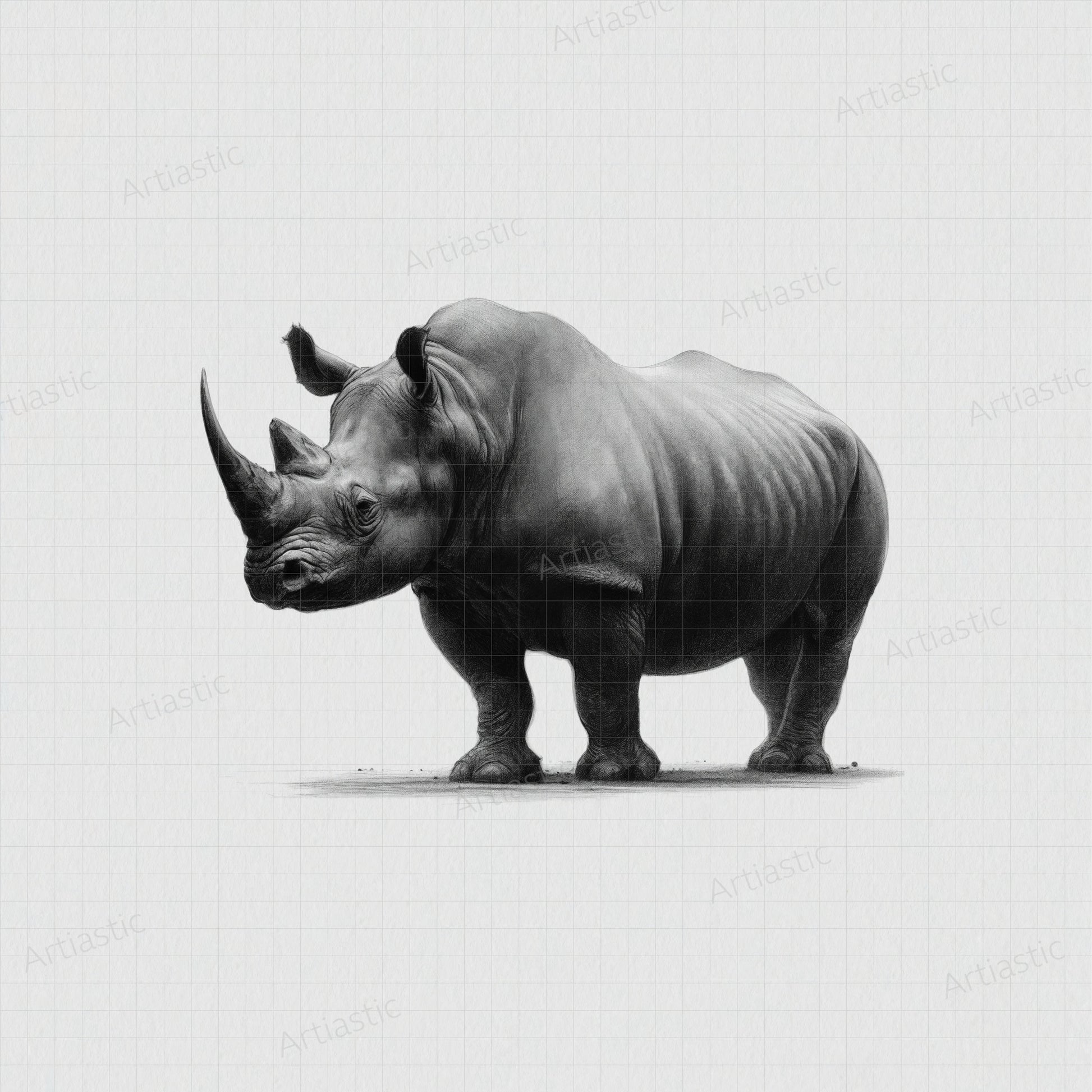 printable drawing of a rhinoceros