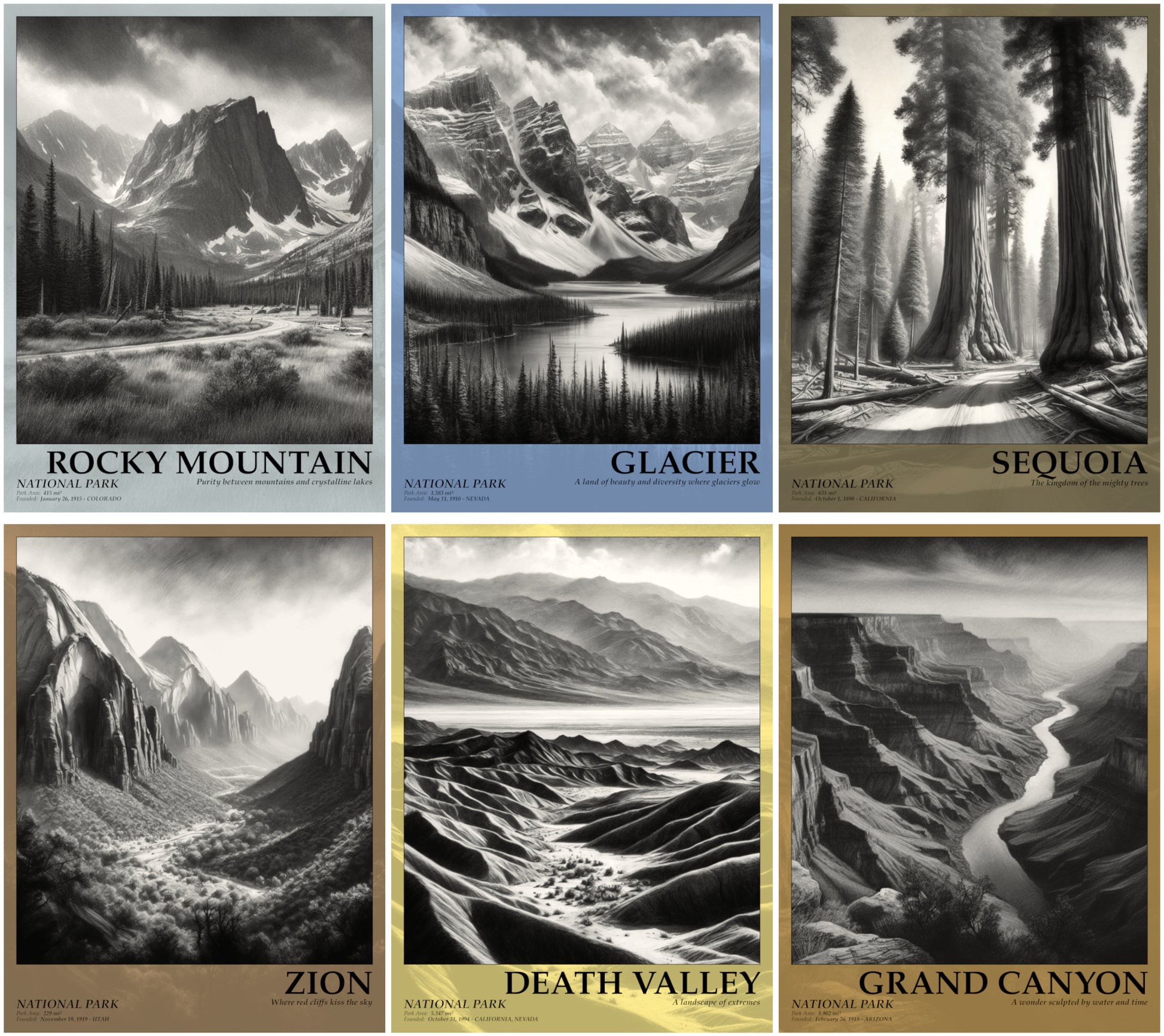 national parks of U.S posters