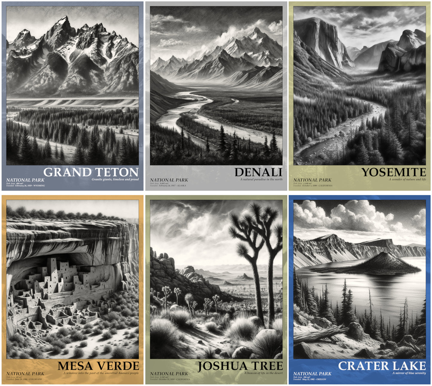 national parks of U.S posters