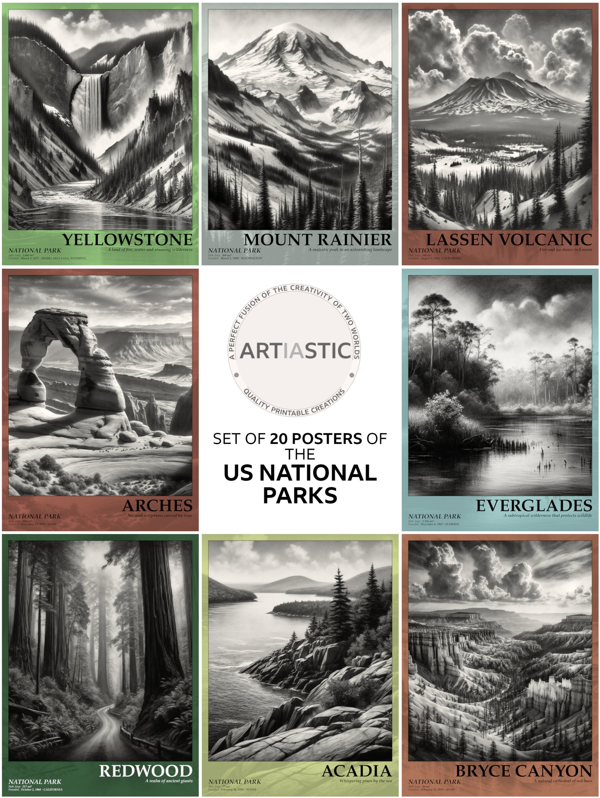 national parks of U.S posters