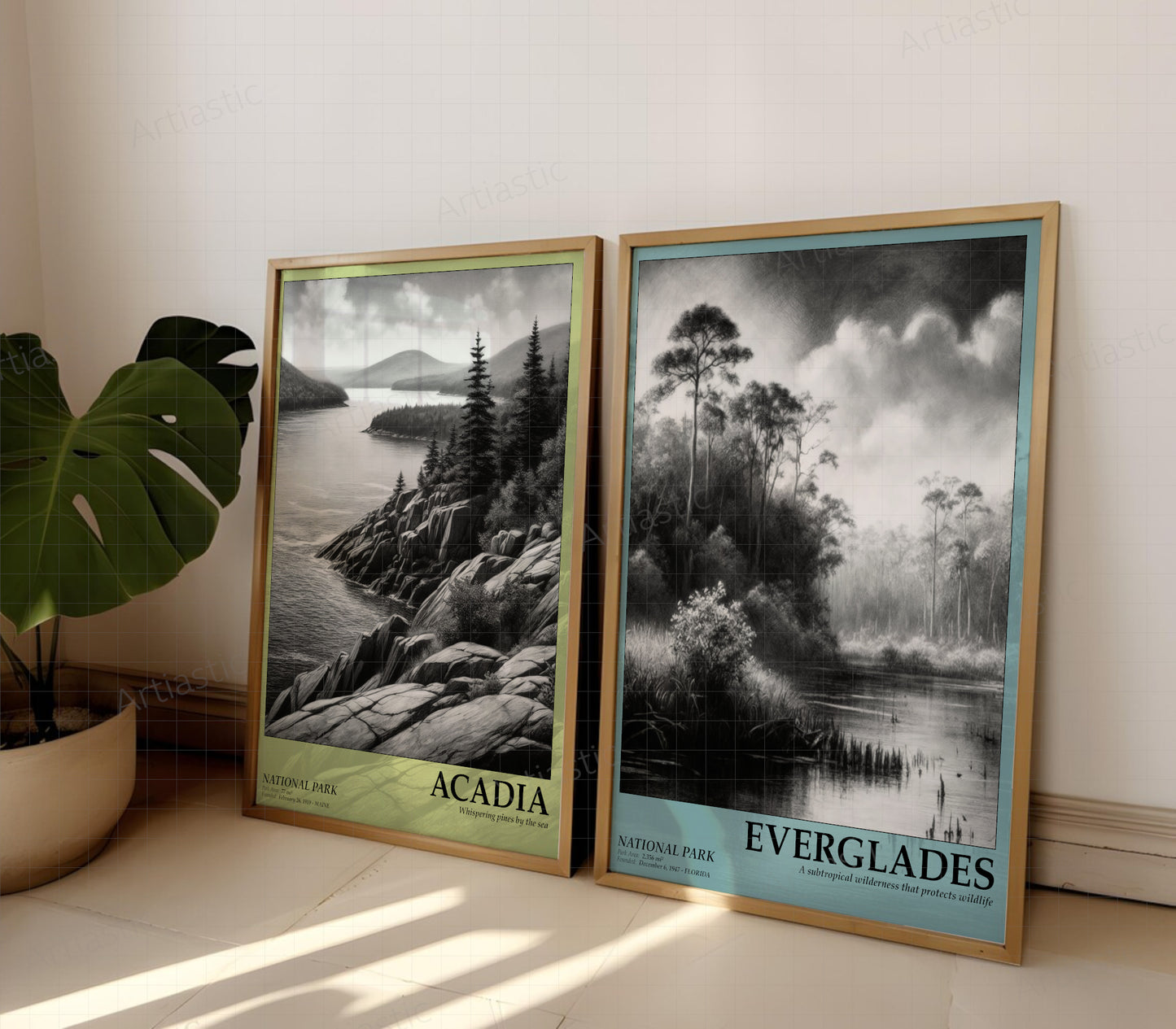 set of national parks of united states posters floor